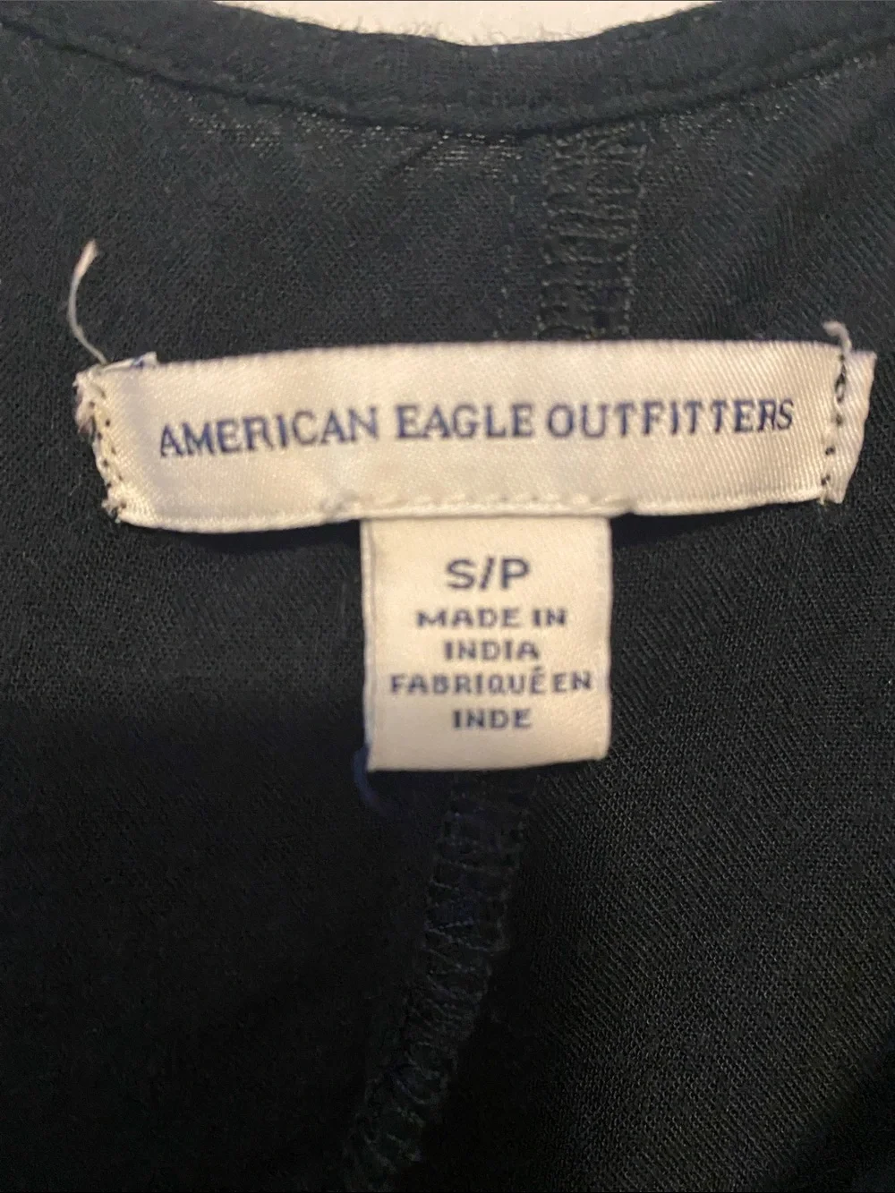 American Eagle Outfitters Black Lace-Hem Scoop Tank